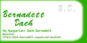 bernadett dach business card